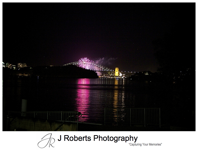 Fireworks over the harbour bride from woolwich - Sydney wedding photographer 